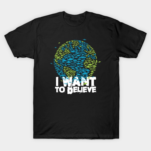 I Want To Believe T-Shirt by EddieBalevo